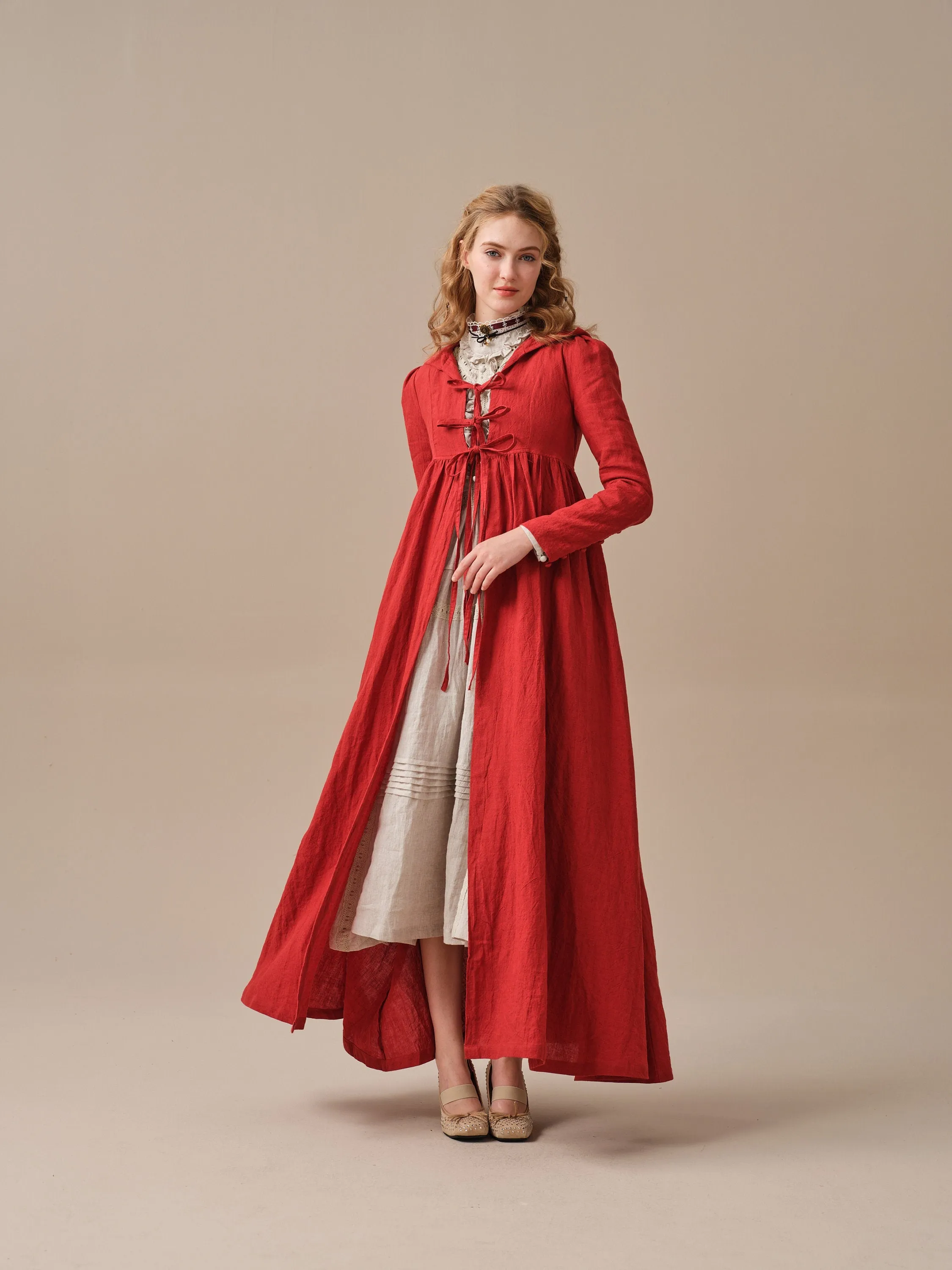 Jane 31 | hooded 100% linen coat dress