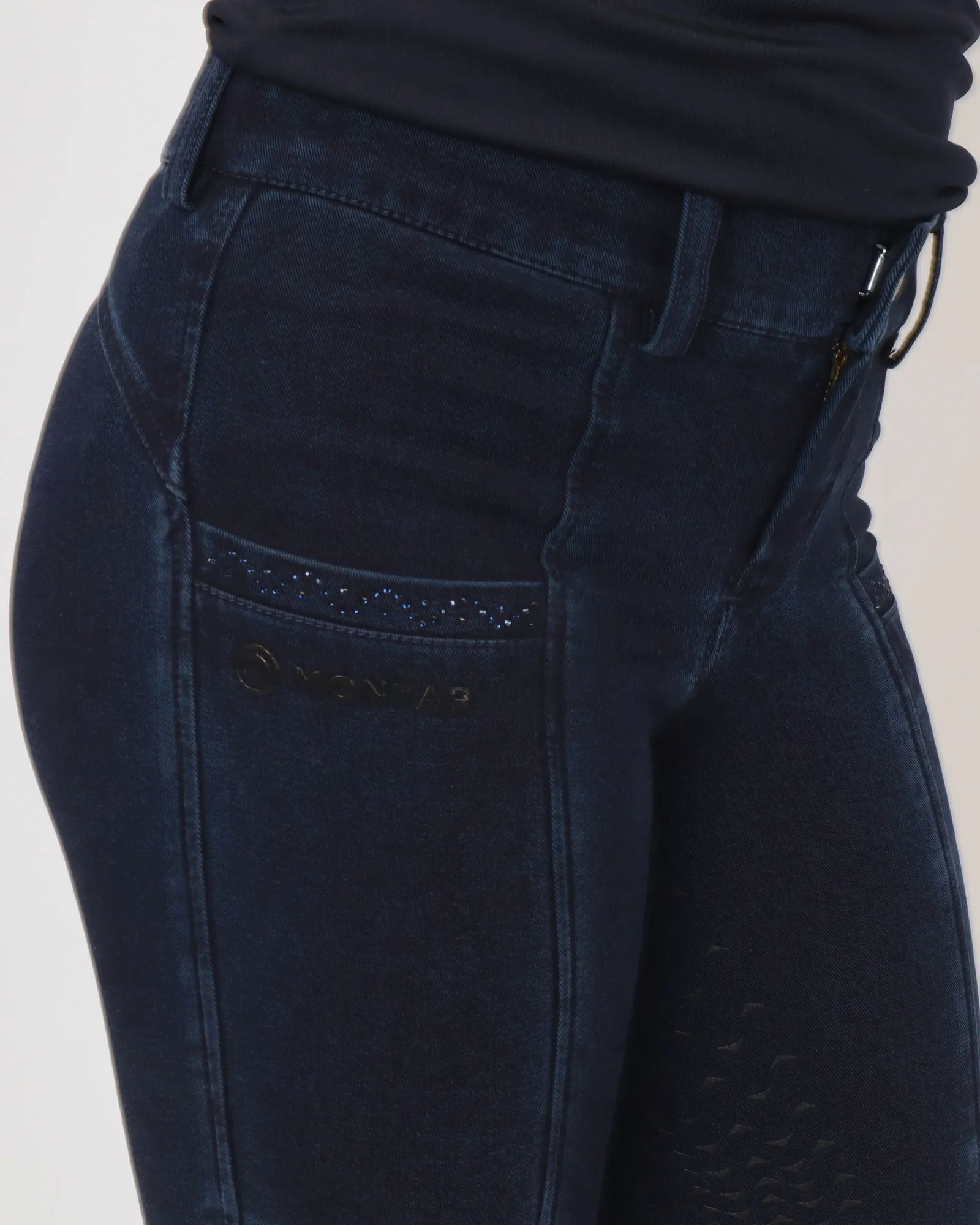 Junior Crystal Yati Breeches - Fullgrip, Denim