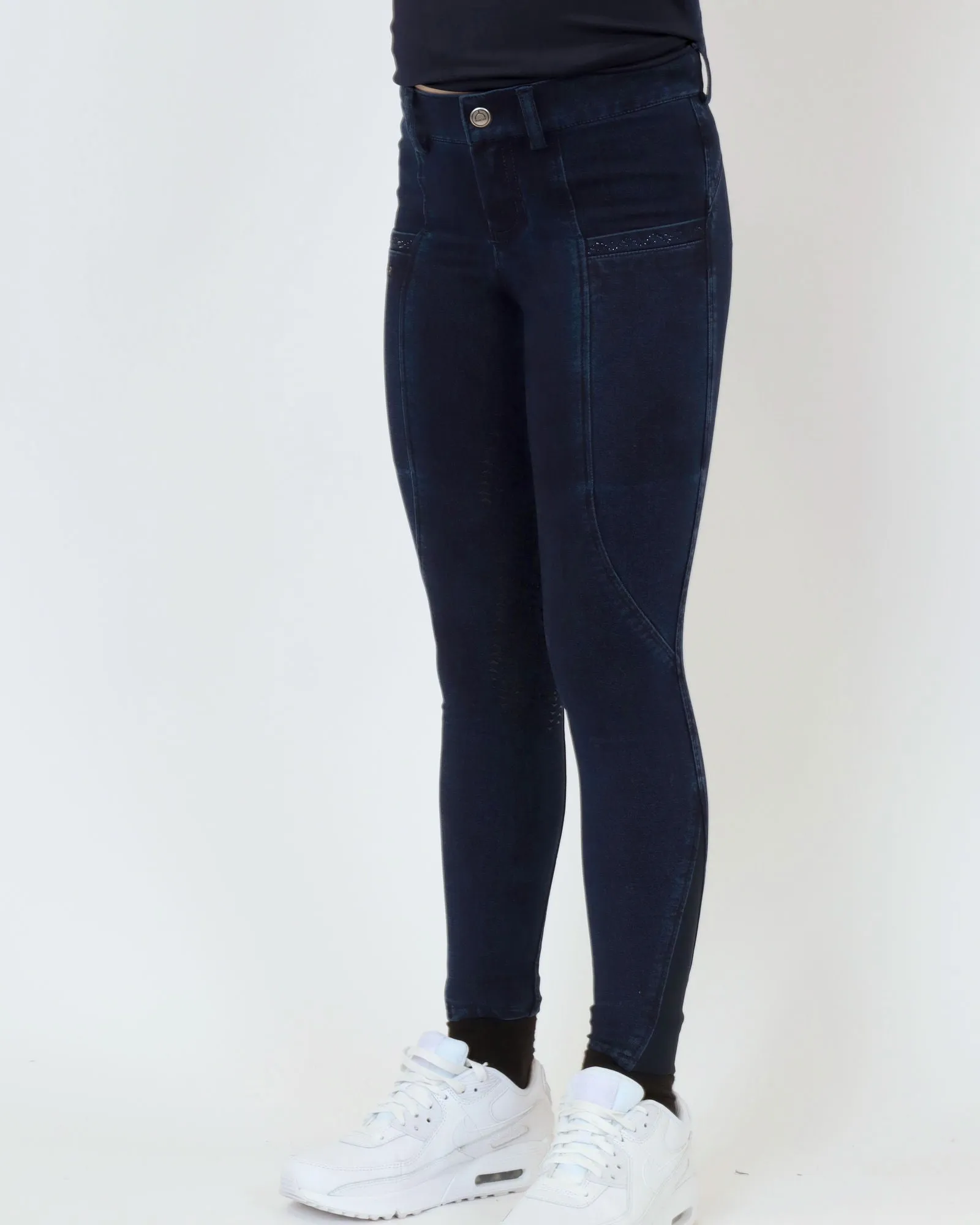 Junior Crystal Yati Breeches - Fullgrip, Denim