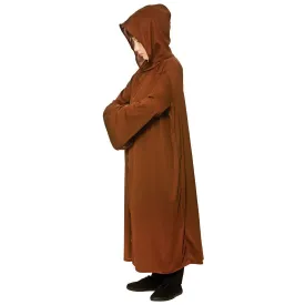 Kids Long Brown Hooded Robe Fancy Dress Halloween Costume