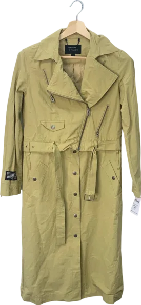 Ksubi Khaki Incognito Biker Trench Coat UK XS