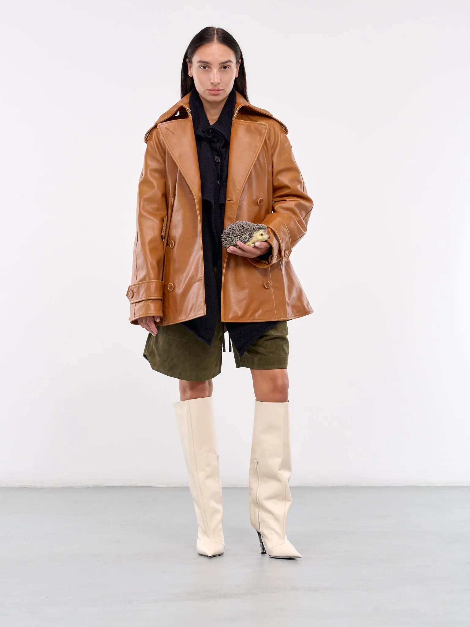 Leather Trench Jacket (LJ0040-LT0097-TAN)