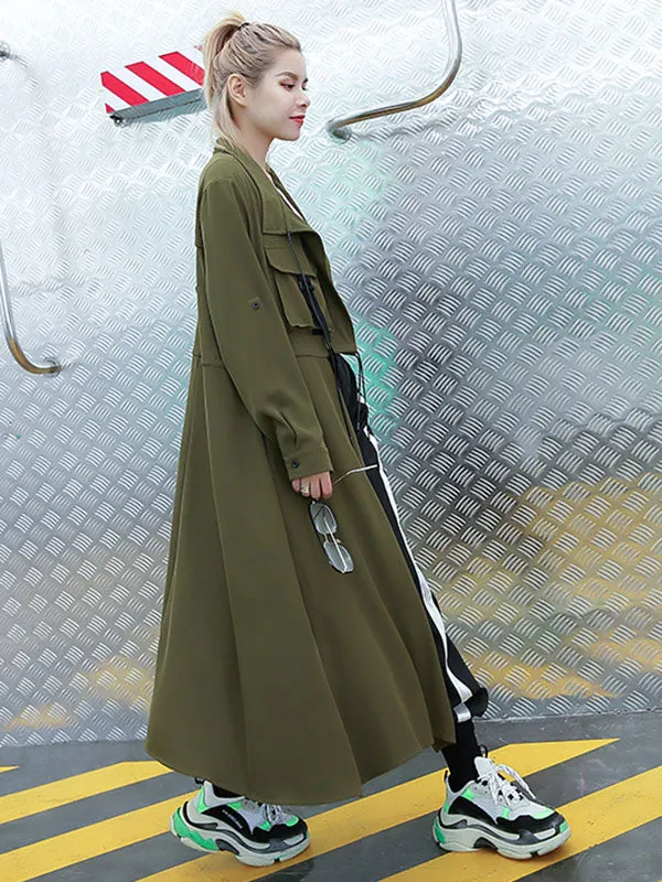 Light Loose Solid Trench Coat