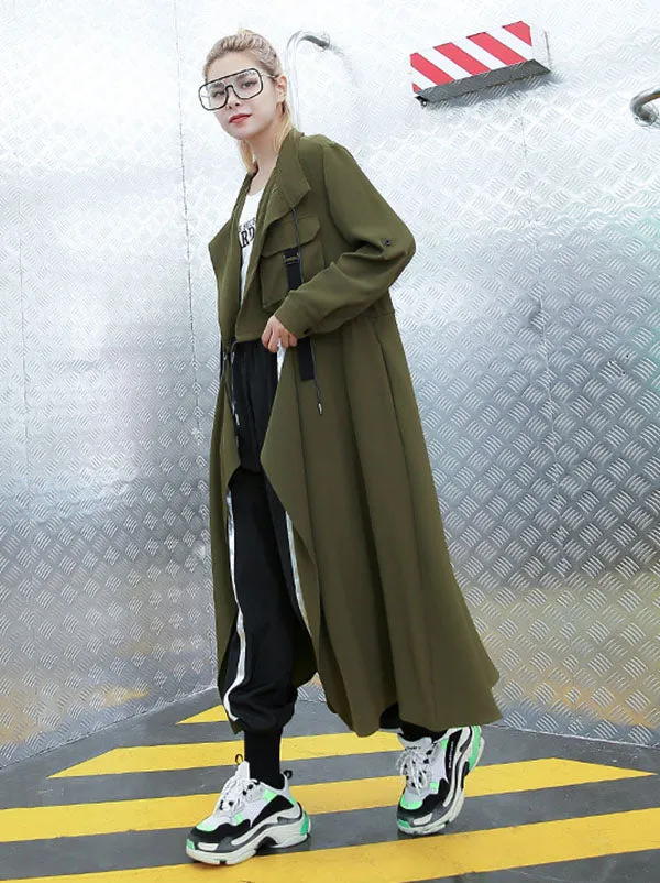 Light Loose Solid Trench Coat