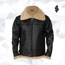 Men’s Black B3 Bomber Sheepskin Jacket