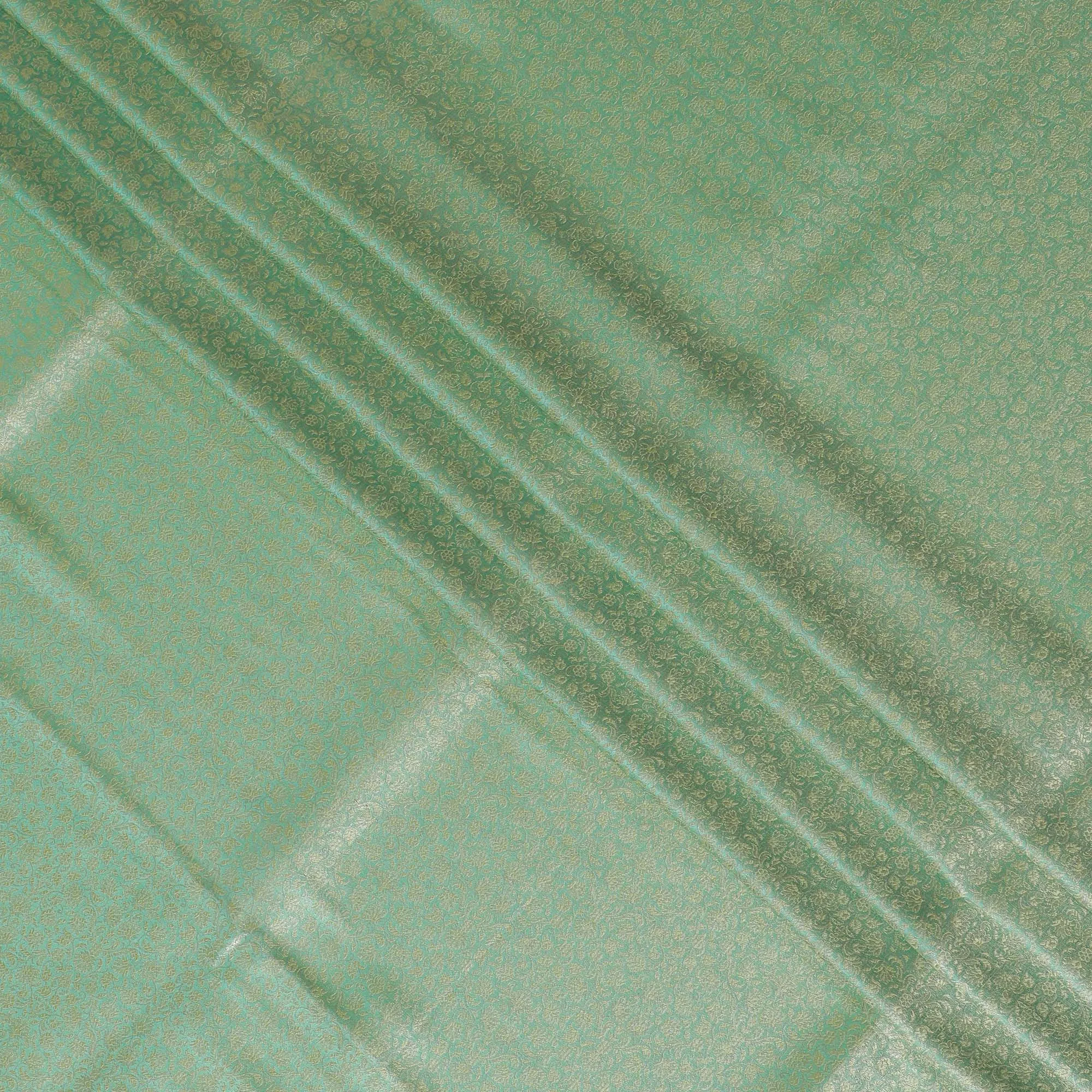 Mint Shimmer Brocade Fabric – Glimmering Elegance for Exquisite Creations-D19036