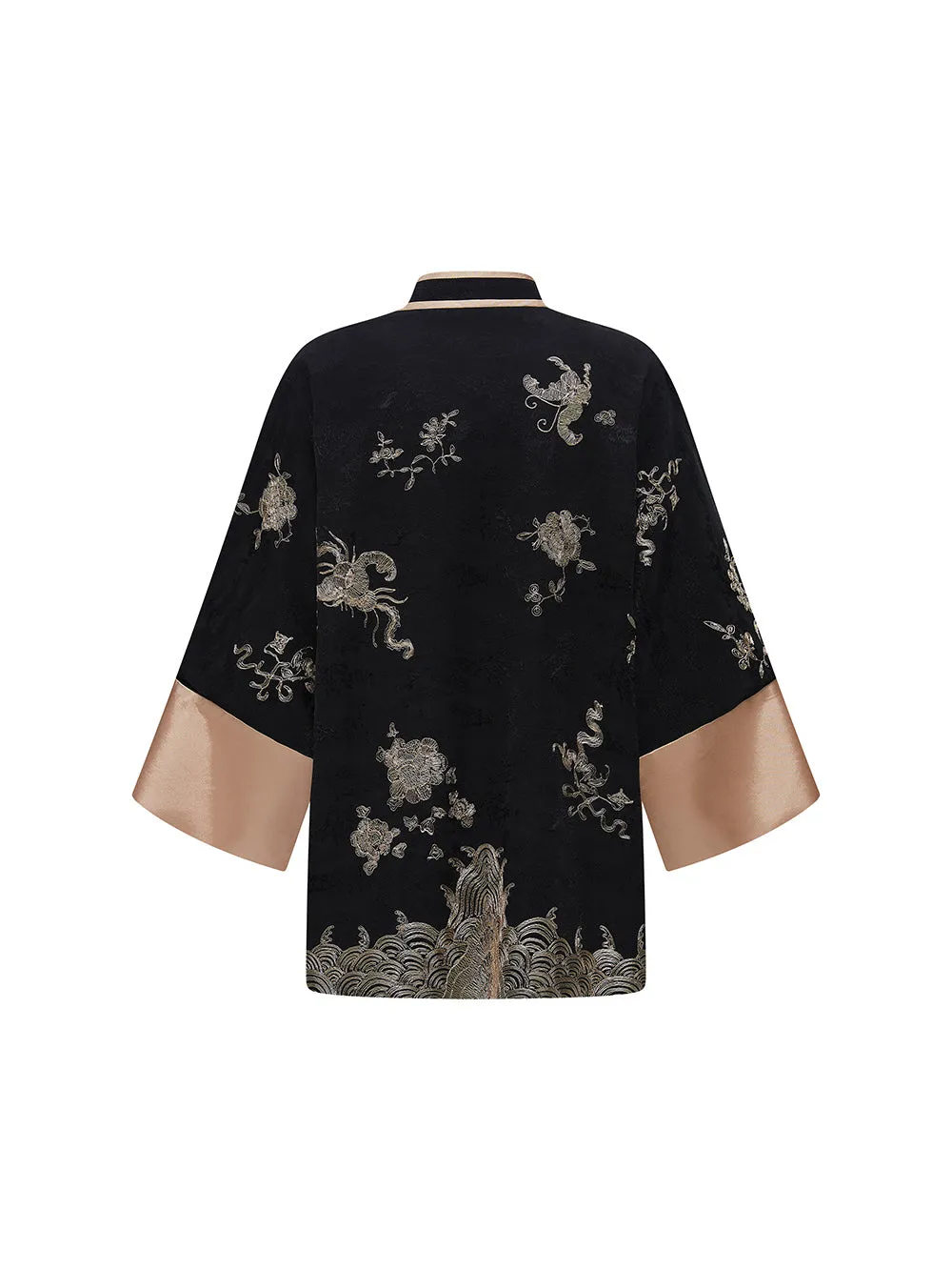 MUKZIN Linglong "Golden Butterfly" New Chinese Style Double-breasted Jacquard Jacket