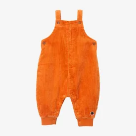 Newborn boy orange corduroy overalls