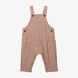 Newborn boys' cinnamon overalls