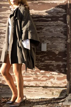 Olive Romantic Trench Coat