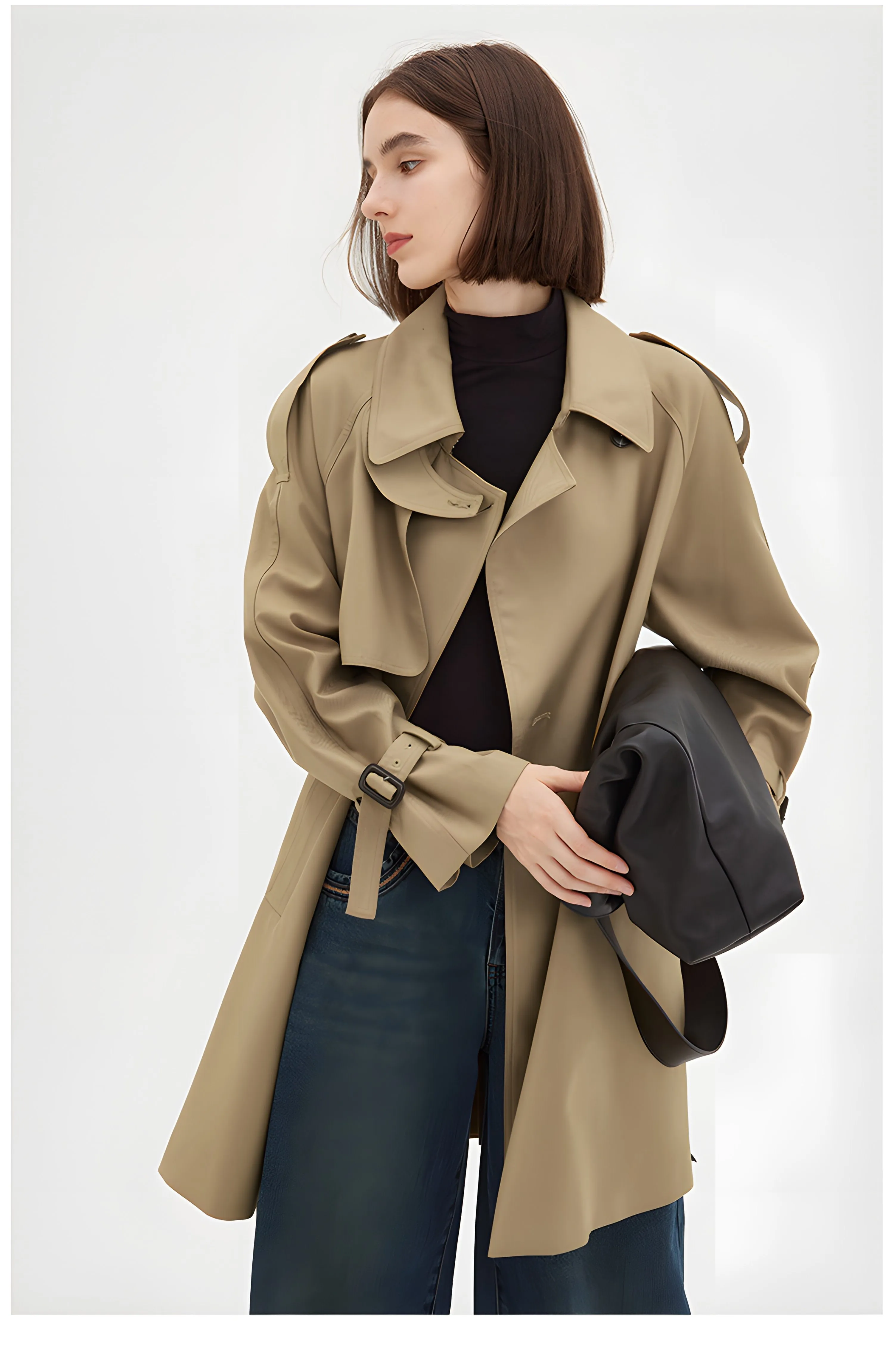 Parisian Autumn: Vintage-Inspired Midi Trench Coat