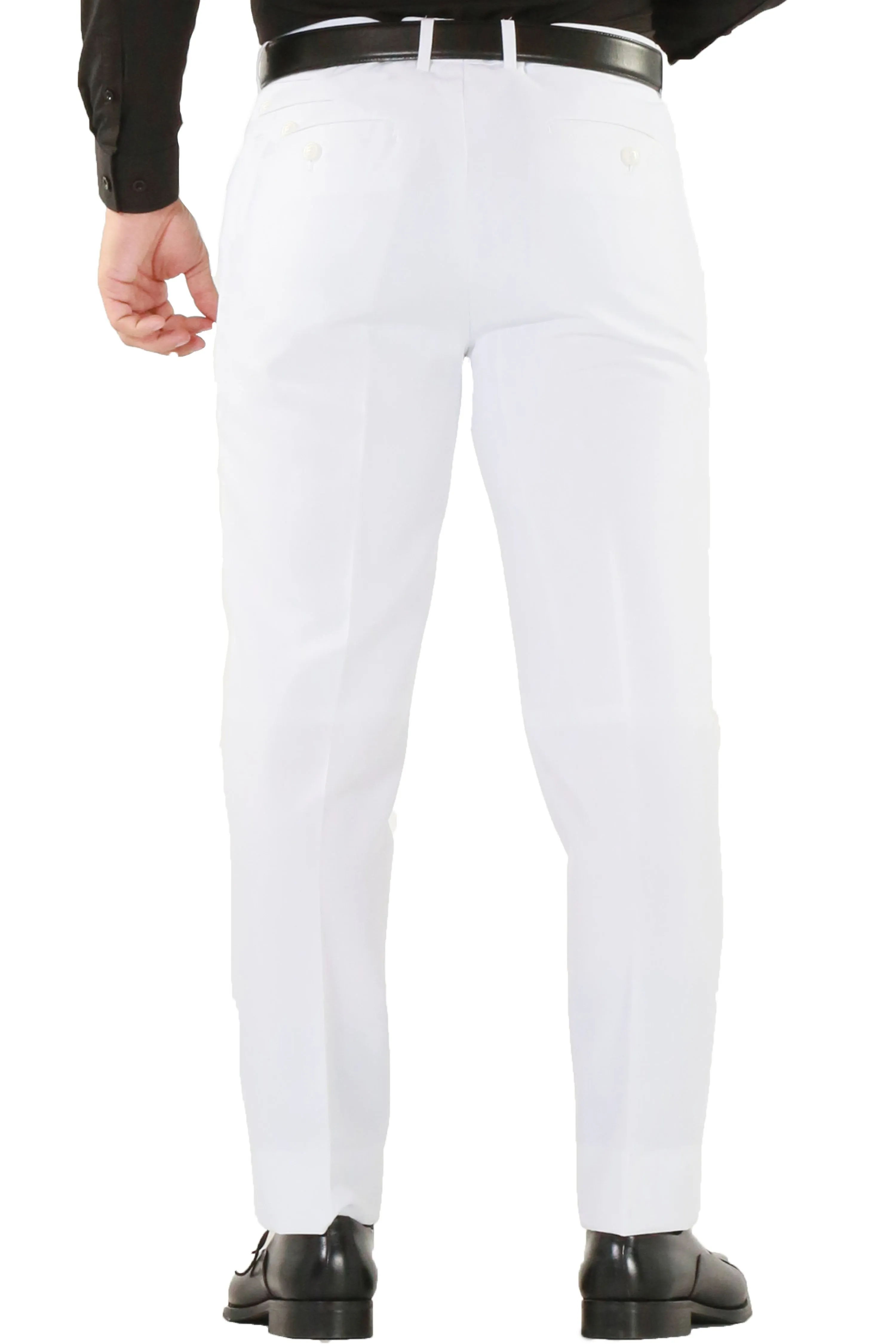 Paul Lorenzo 1969 White Solid Slim Fit Suit (2-Piece Set)