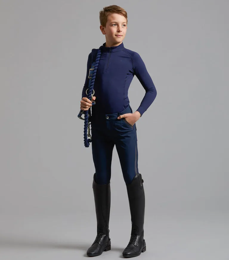 Premier Equine Gando Boys Gel Knee Riding Breeches (Navy)