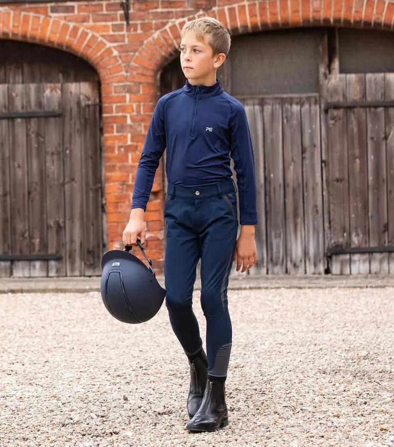 Premier Equine Gando Boys Gel Knee Riding Breeches (Navy)