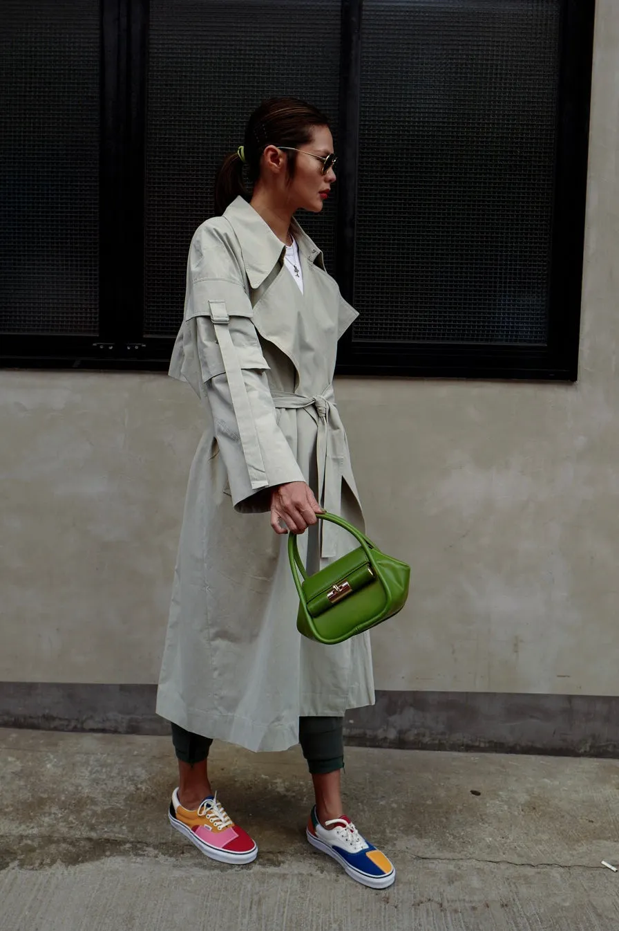 PREMIUM DUSTY GREEN CARGO TRENCH COAT *BEST BUY*