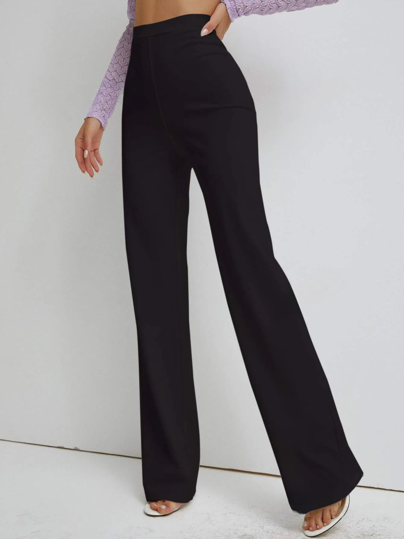 Premium Stretch High Waist Straight Leg Trousers