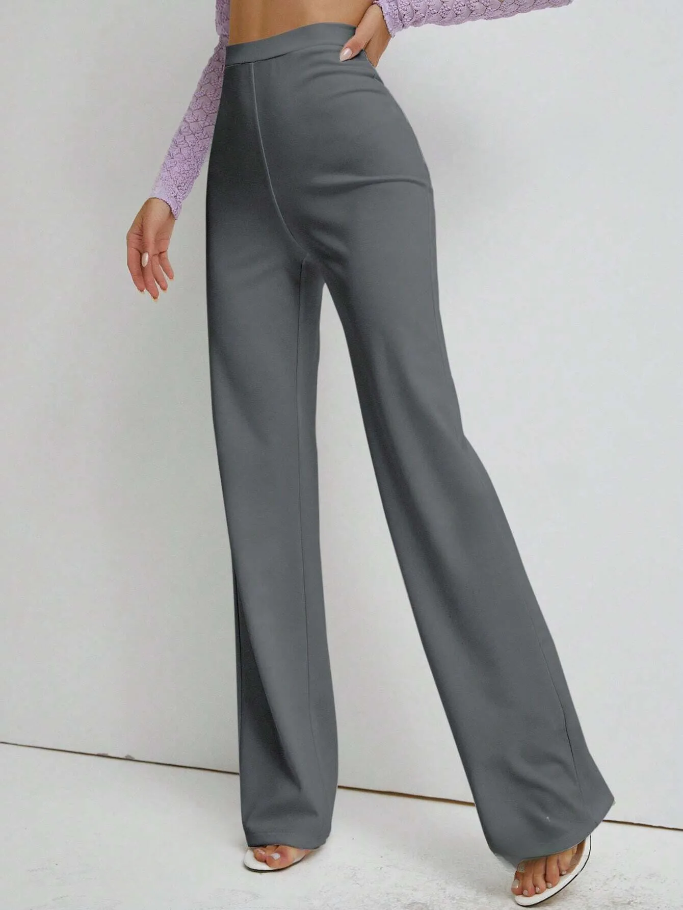 Premium Stretch High Waist Straight Leg Trousers