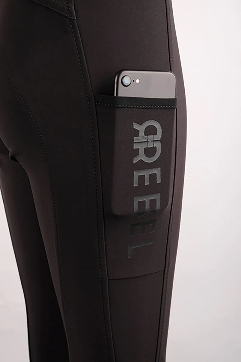 Rebel Normalwaist Breeches - Kneegrip, Black