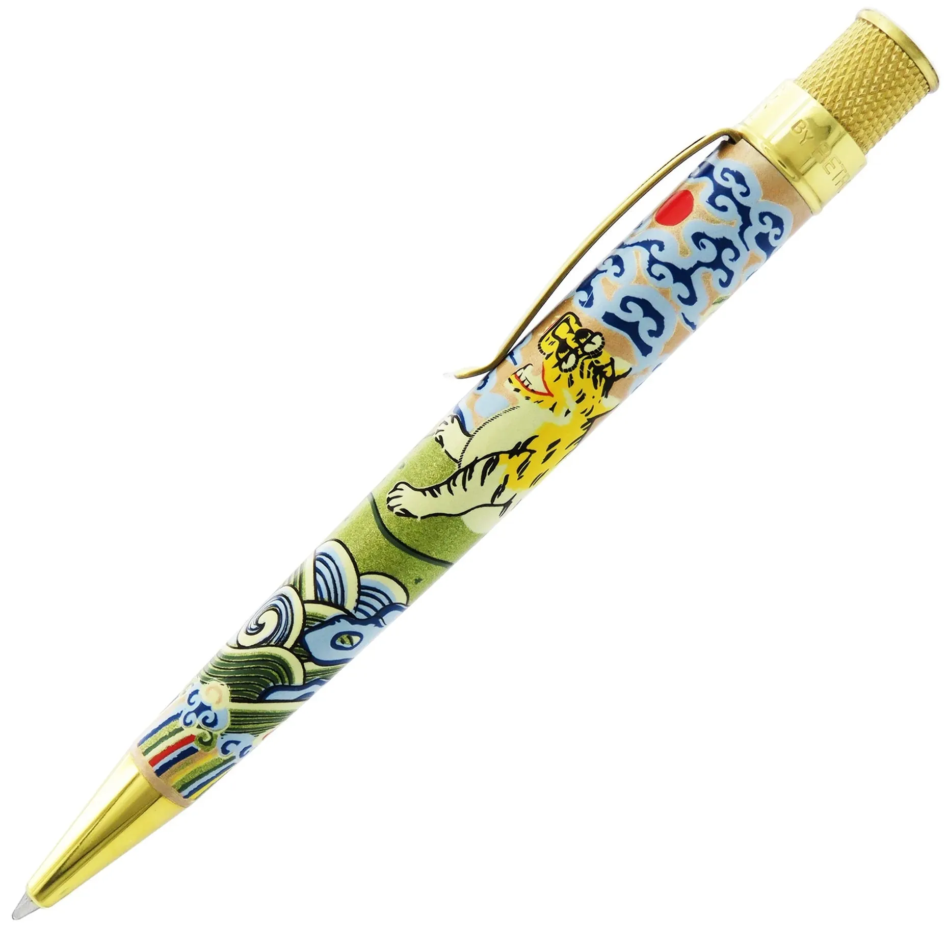 Retro 1951 Chinese Tiger Rank Badge Pen