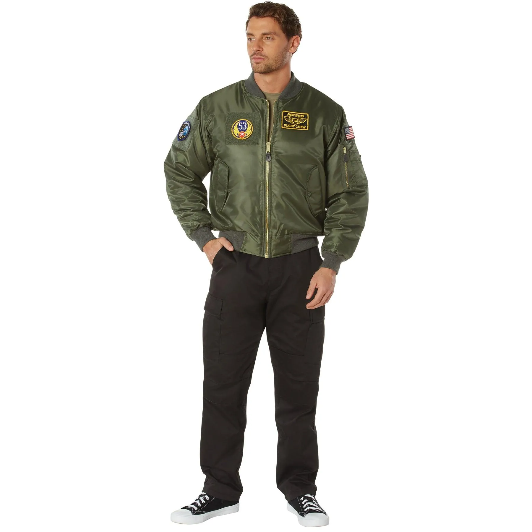 Rothco Mens MA-1 Flight Jacket with Patches