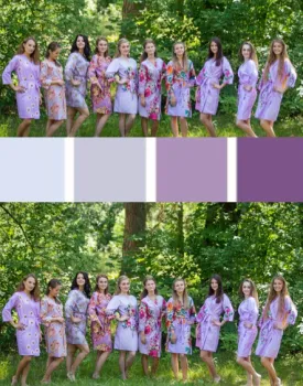 Shades of Lilac Wedding Colors Bridesmaids Robes