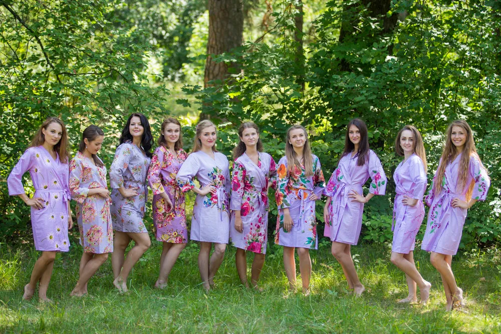 Shades of Lilac Wedding Colors Bridesmaids Robes