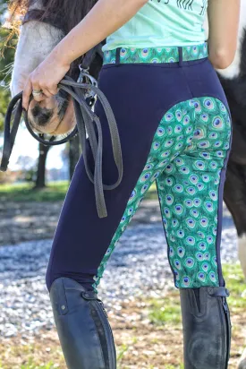 Signature Mid-Waist Breech | Navy   Peacock | Side Phone Pocket