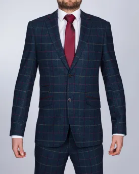 Skopes Doyle Slim Fit Tall Suit Jacket (aqua/wine check)