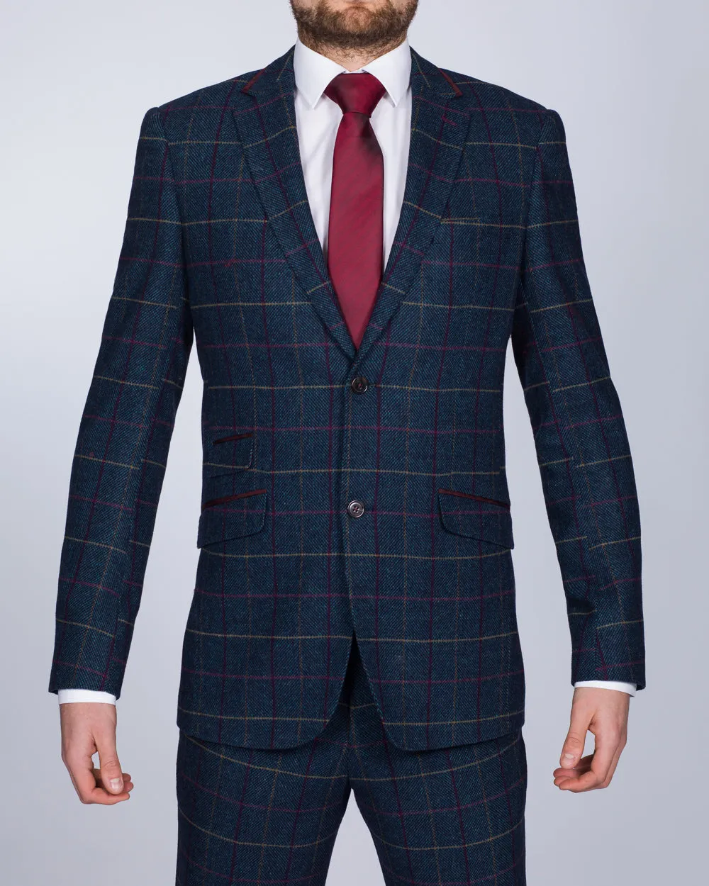 Skopes Slim Fit Tall Suit (aqua/wine)