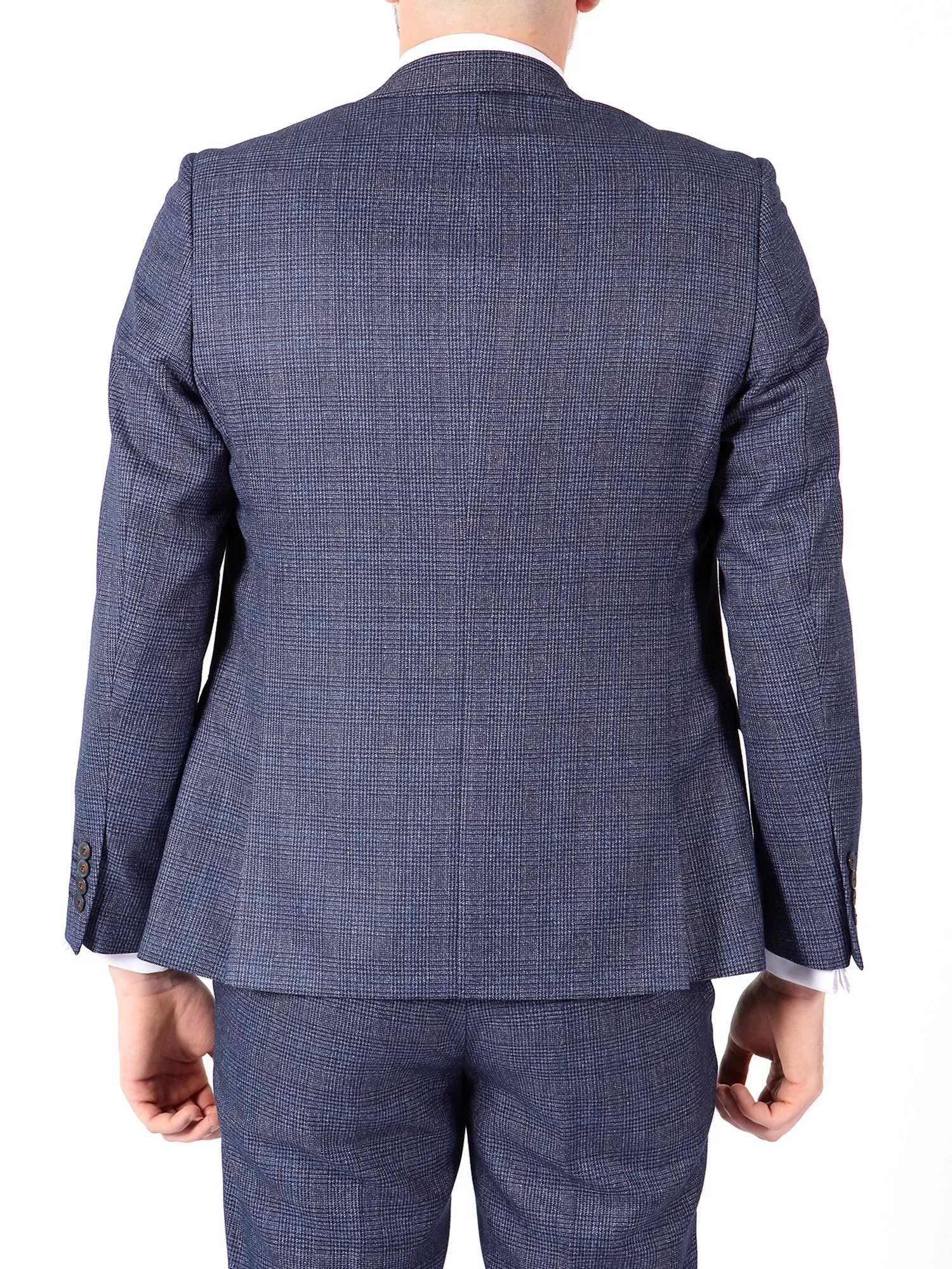 Slim Fit Blue Check Suit