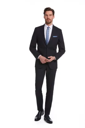 Slim Fit Plain Notch Lapel Navy Classic Suit