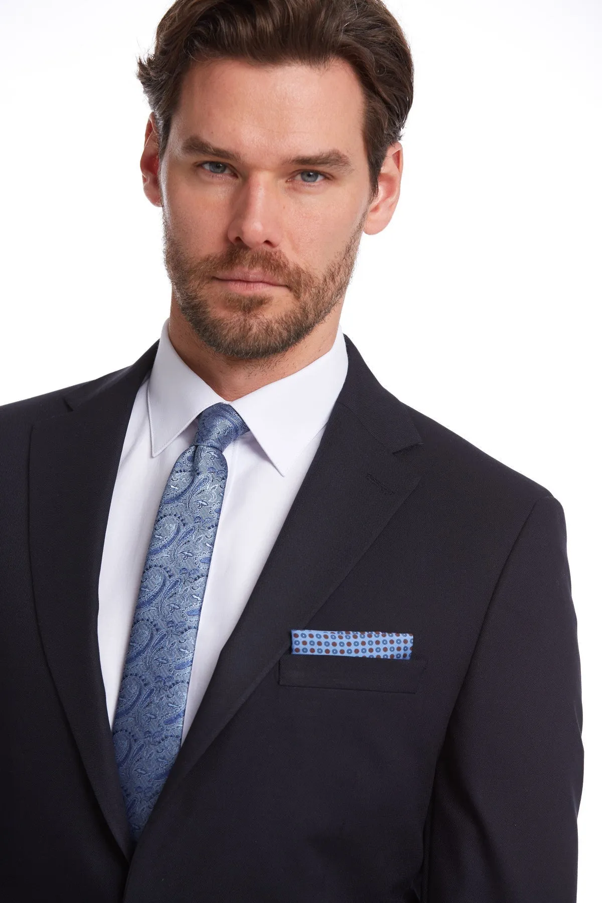 Slim Fit Plain Notch Lapel Navy Classic Suit