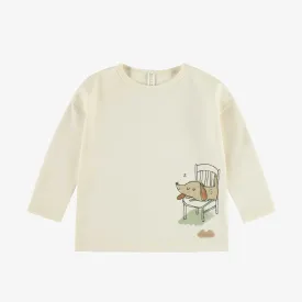 Souris Mini Cream Long Sleeved T-Shirt - Dog