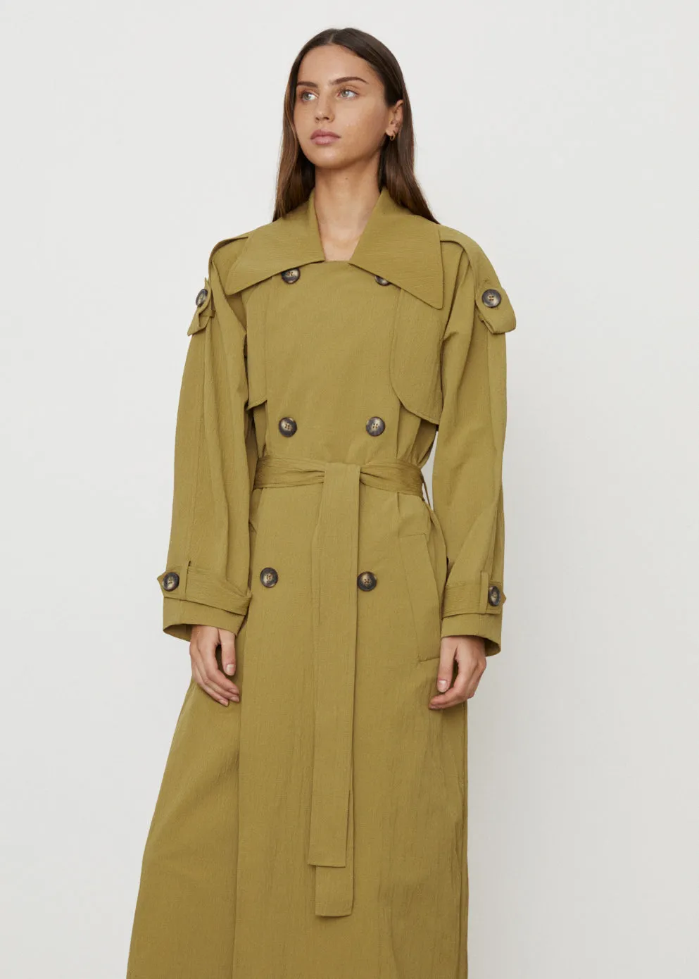 Textured Trench Coat