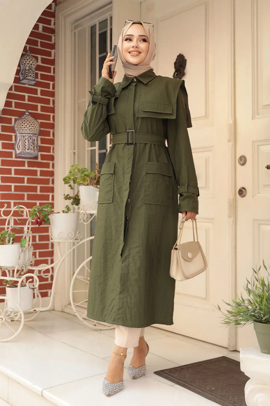 Elegant Molly Modest Full-Length Trench Coat