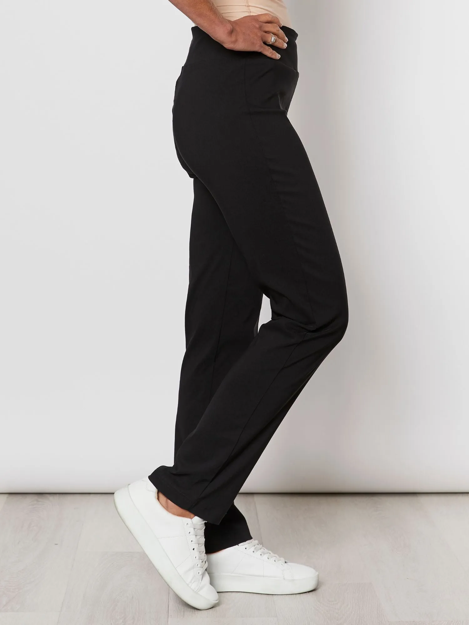 Trouser Leg Ponte Pant - Black