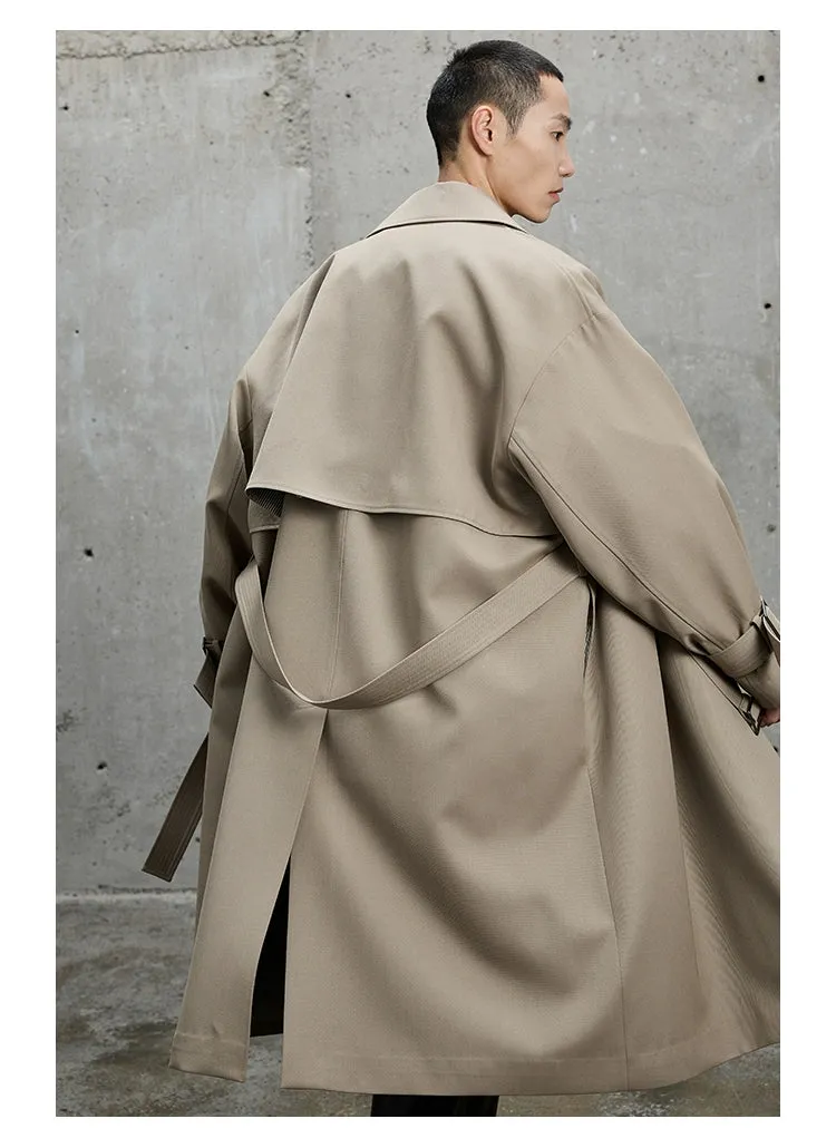 Twill Classic Lapel Long Trench Coat