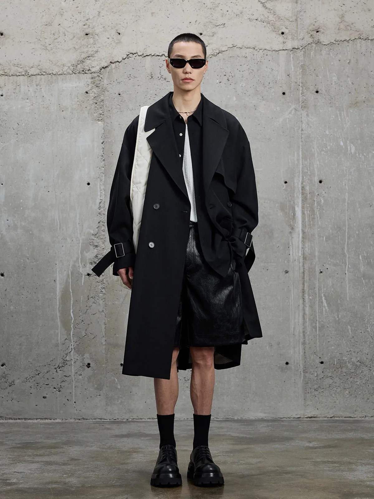 Twill Classic Lapel Long Trench Coat