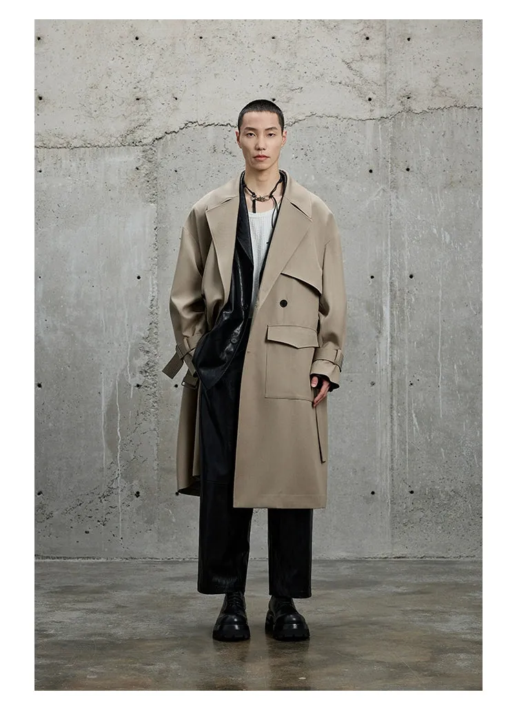 Twill Classic Lapel Long Trench Coat