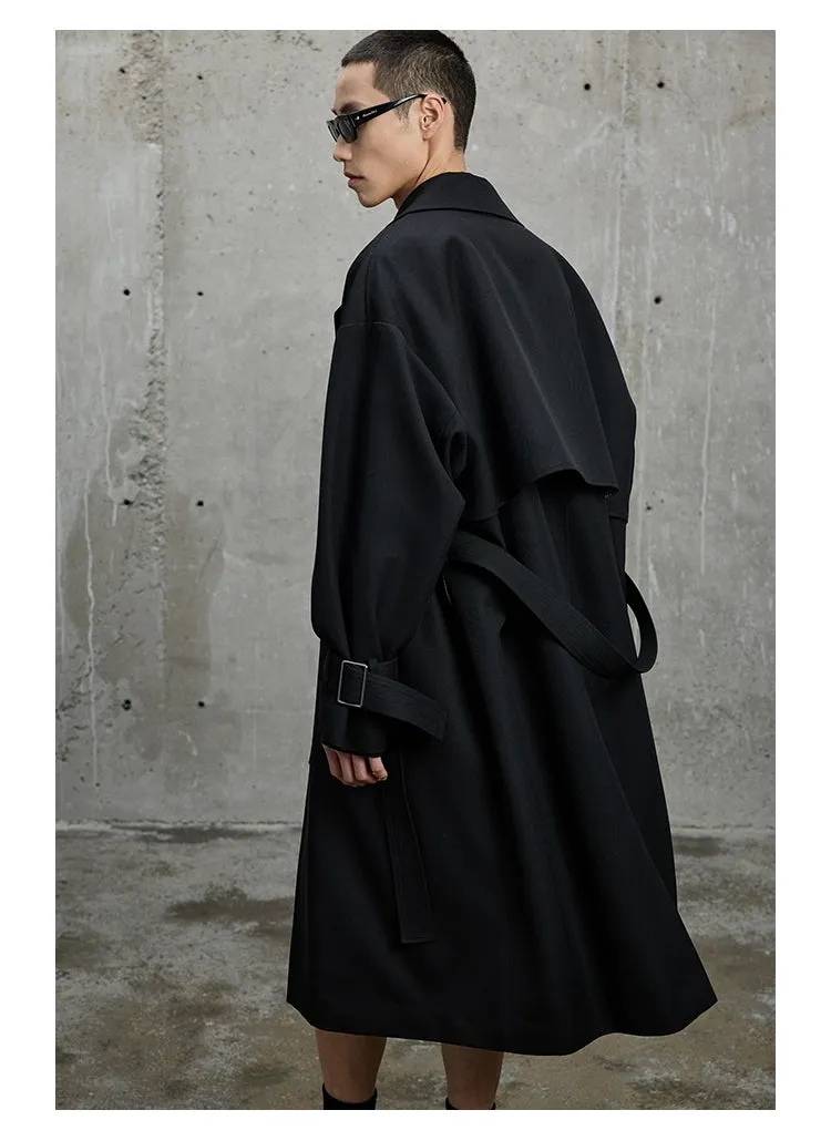 Twill Classic Lapel Long Trench Coat