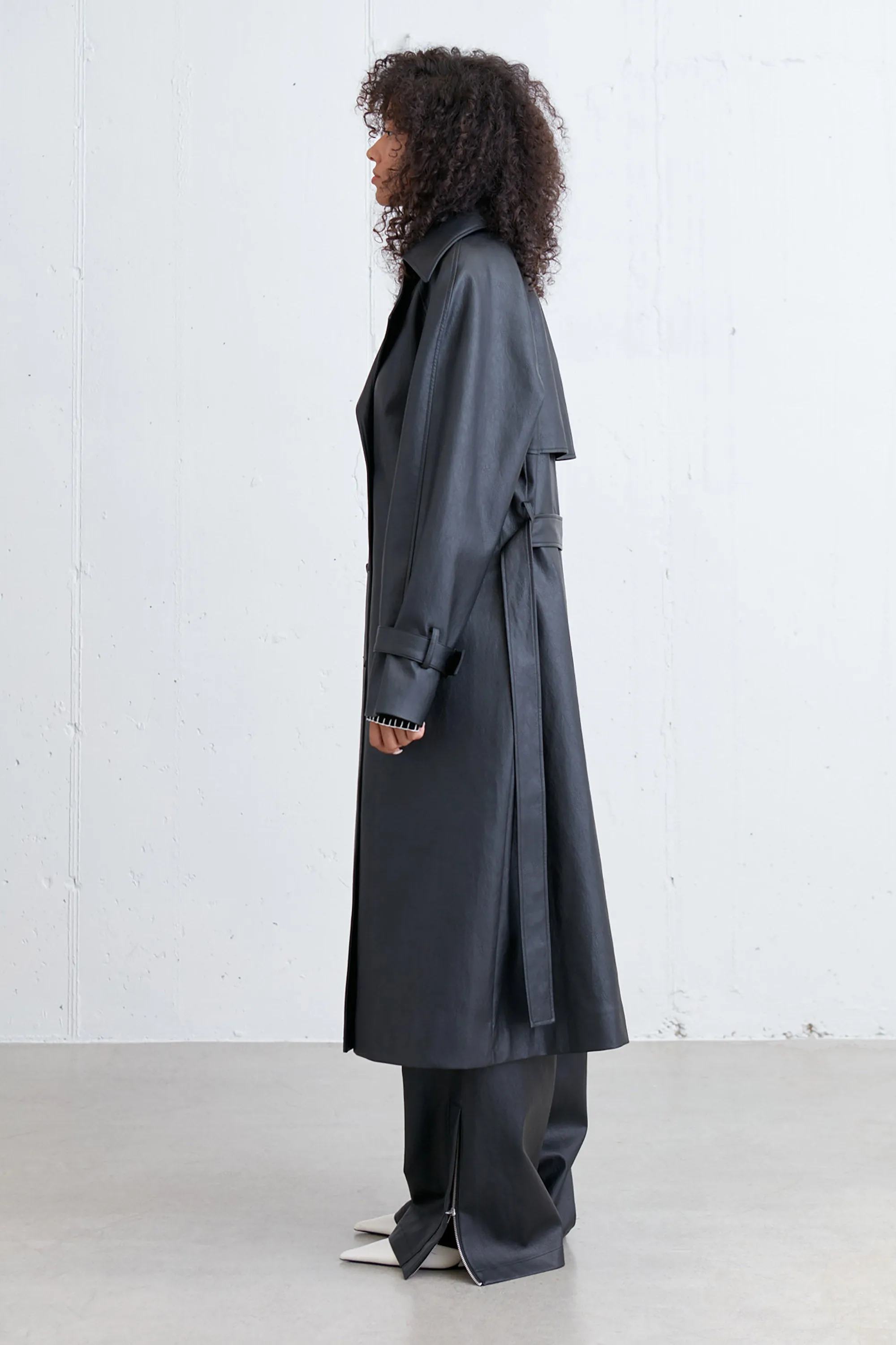 VEGAN LEATHER TRENCH COAT