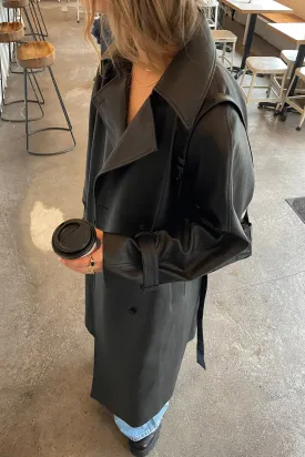 VEGAN LEATHER TRENCH COAT