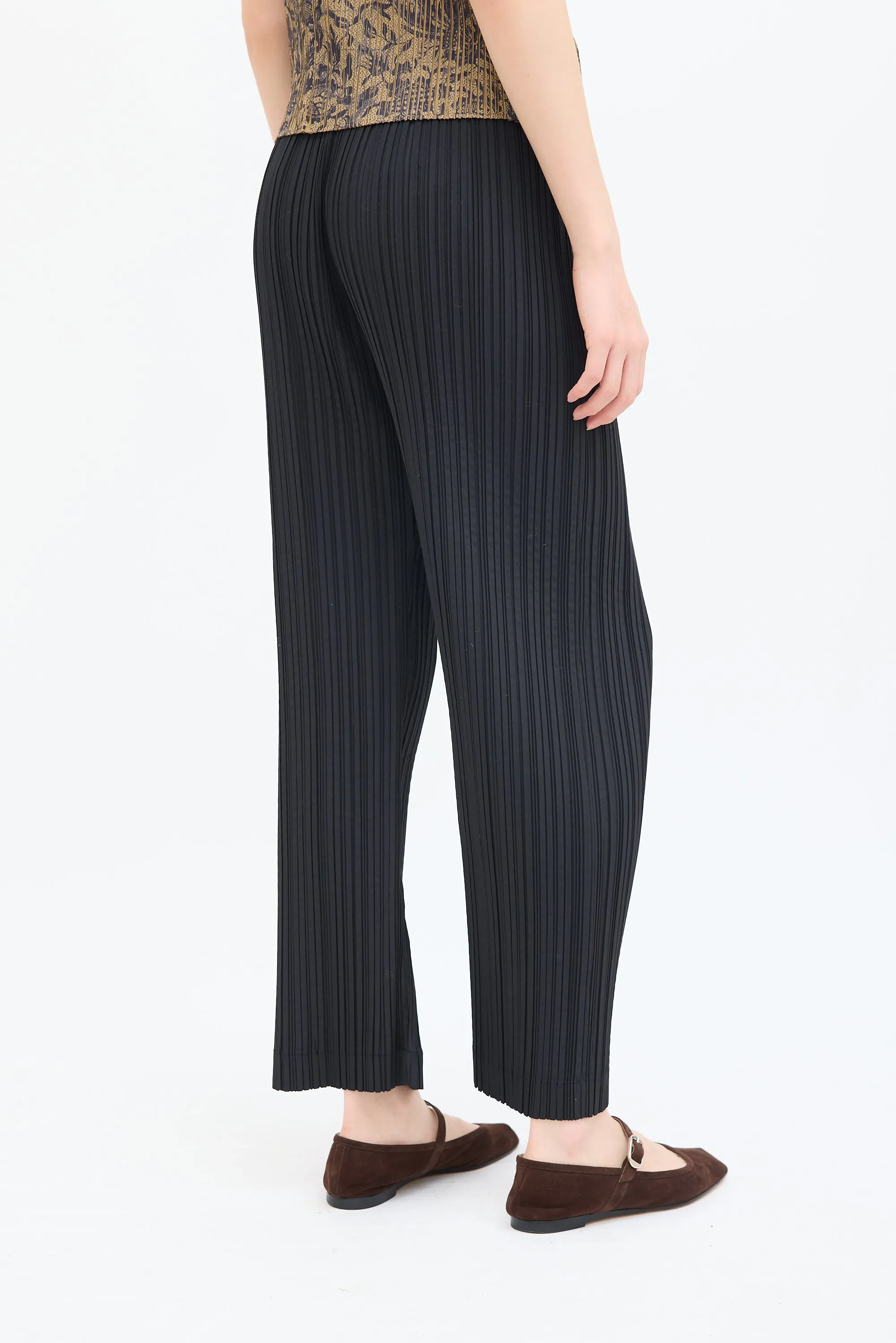 Vintage Black Pleated High Waist Trouser