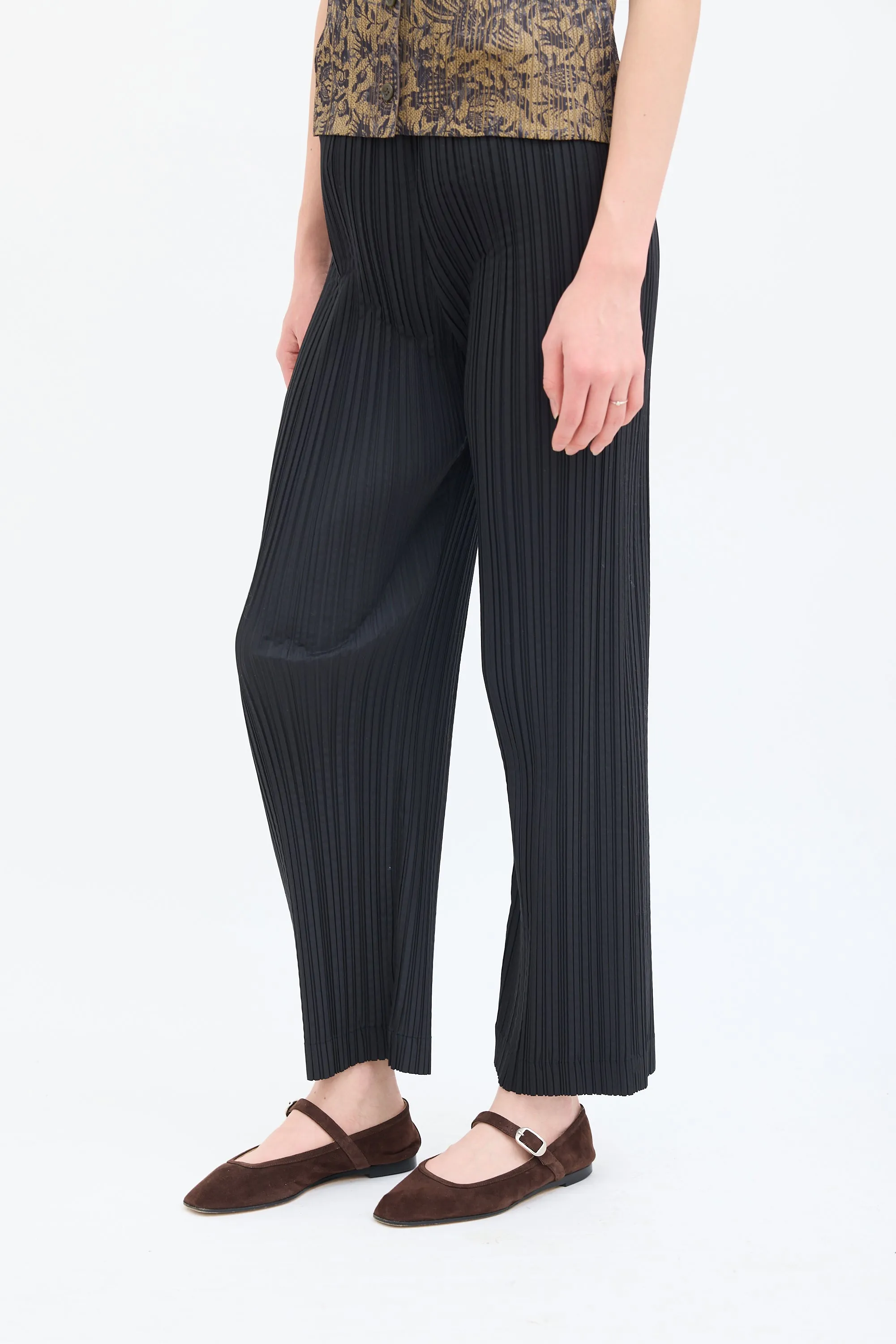 Vintage Black Pleated High Waist Trouser