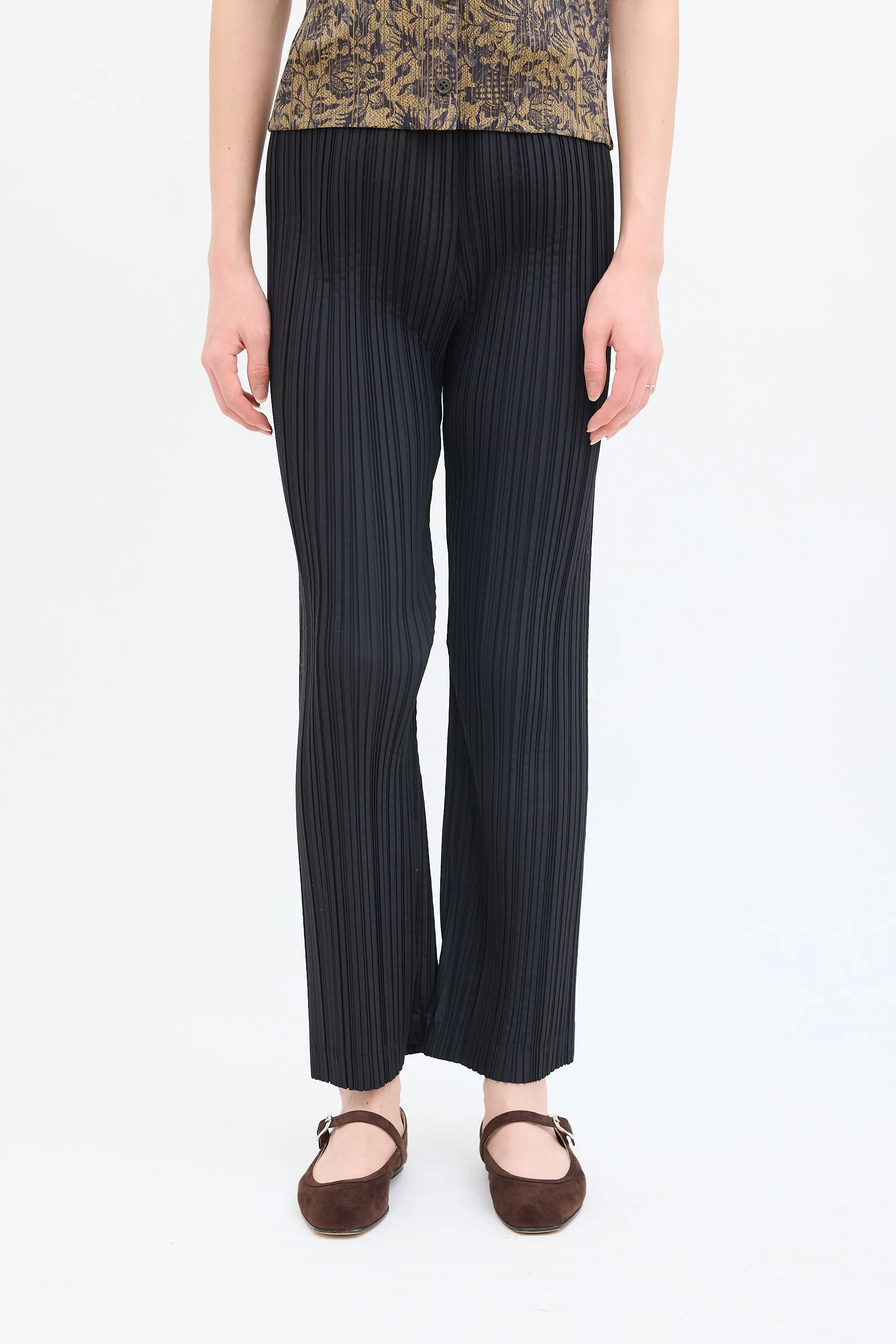 Vintage Black Pleated High Waist Trouser