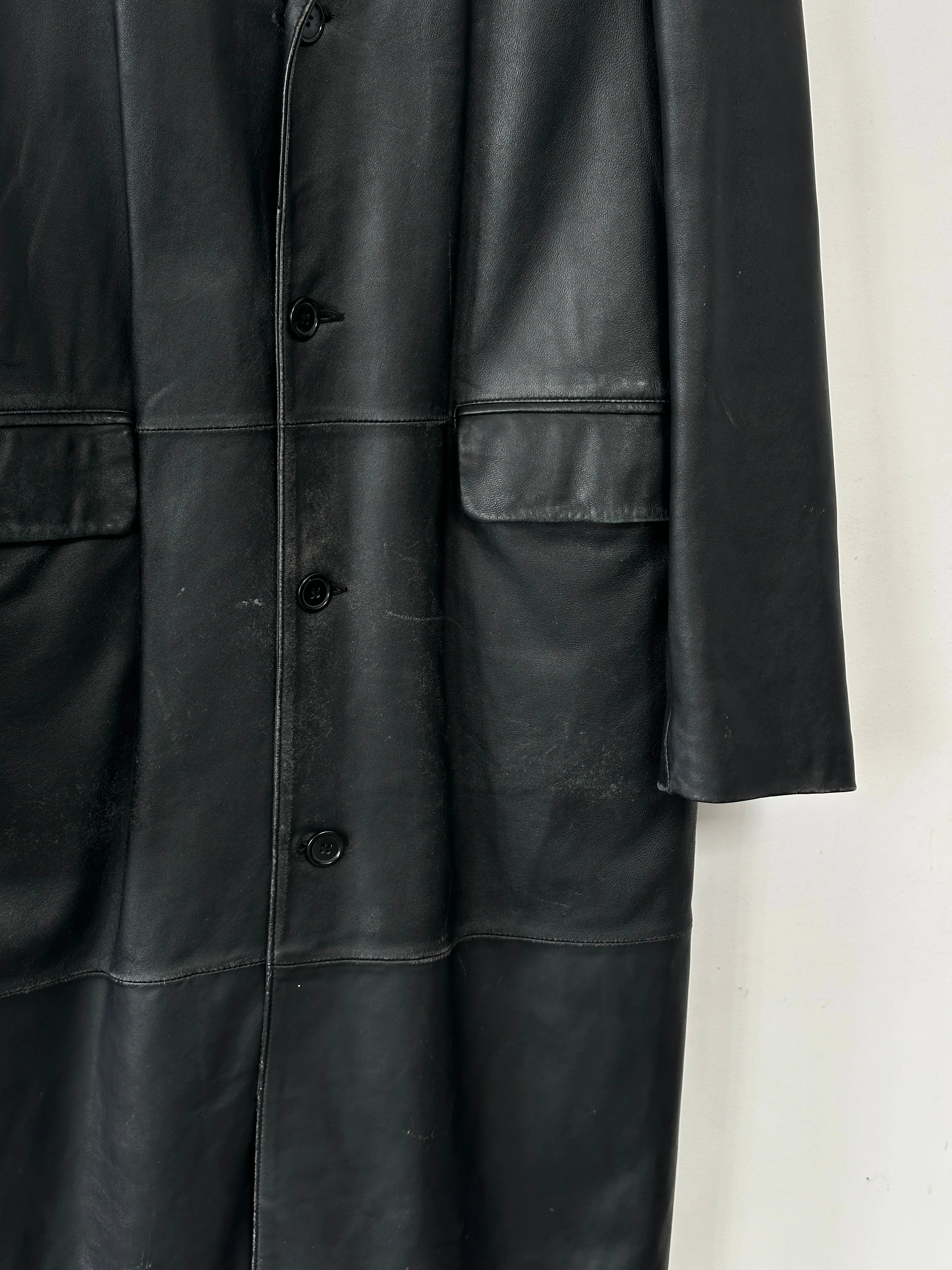 Vintage Leather Trench Coat - XL