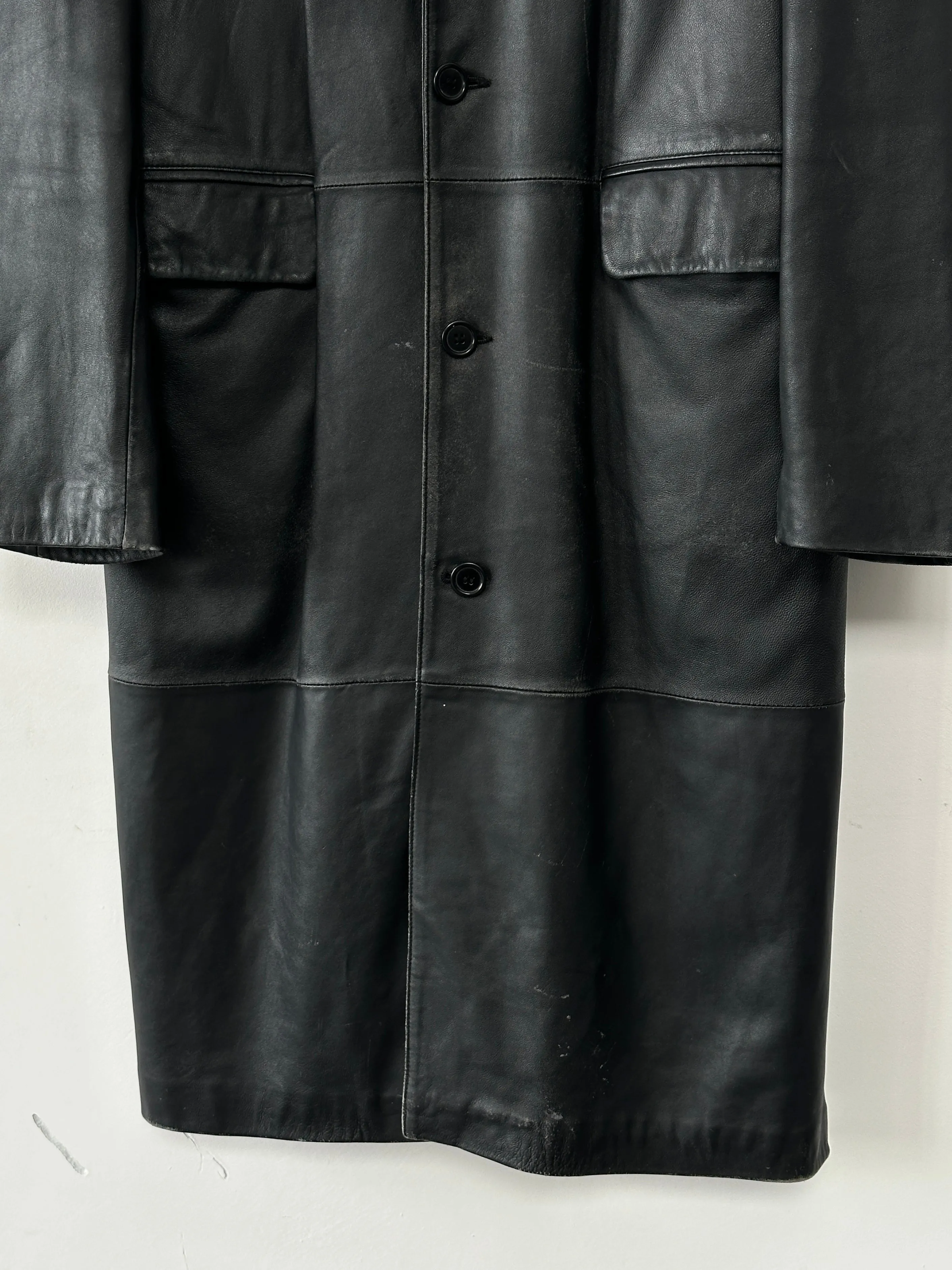 Vintage Leather Trench Coat - XL