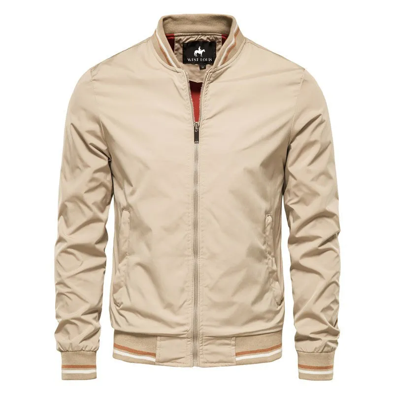 West Louis™ Bomber Baseball Solid Color Business Jacket