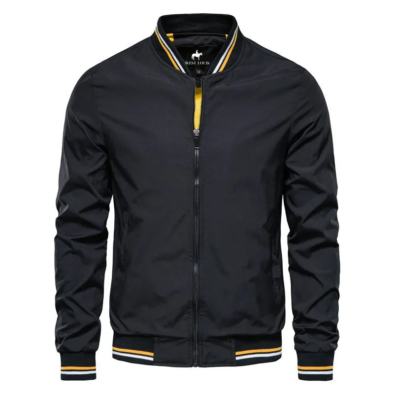 West Louis™ Bomber Baseball Solid Color Business Jacket