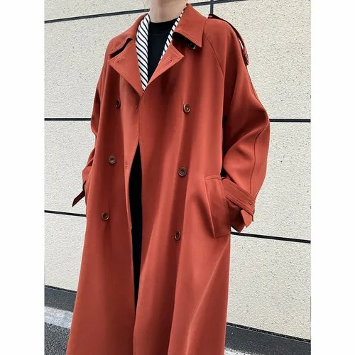 Women's Double Breasted Long Trench Coat